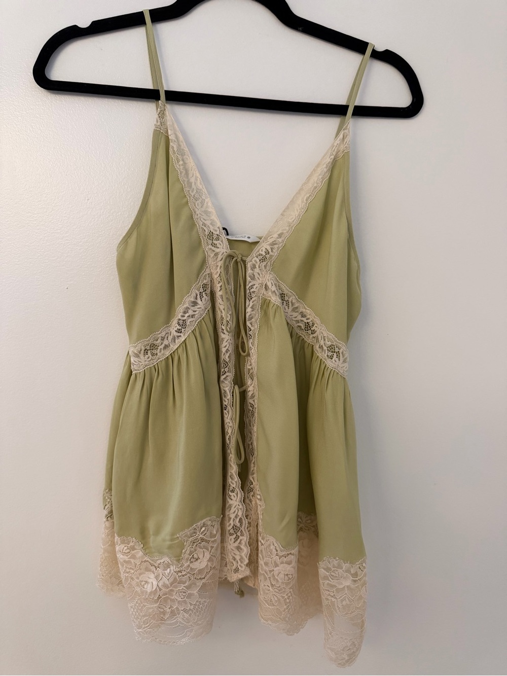 Zara Olive Green and Cream Lace Camisole